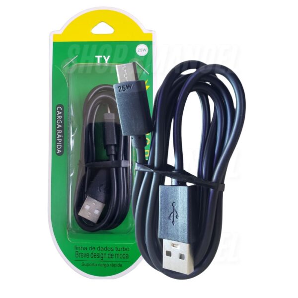 Cabo de dados Type C Turbo 25W fast Charge 1 Metro