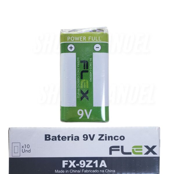 Bateria de Zinco Carbono 9V Unidades Flex FX-9Z1A